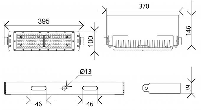 Goedkope 100W module overstromingslichten IP65 waterdicht hoog stadion mast verlichting reflectoren 13