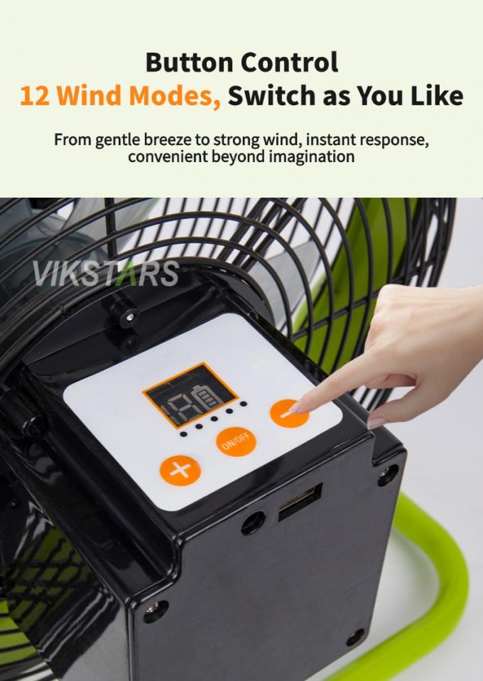 Buiten draagbare ventilator oplaadbare huishoudelijke noodgeval 12 inch 14 inch zonnevloer ventilator stil zonne-energie ventilator 5