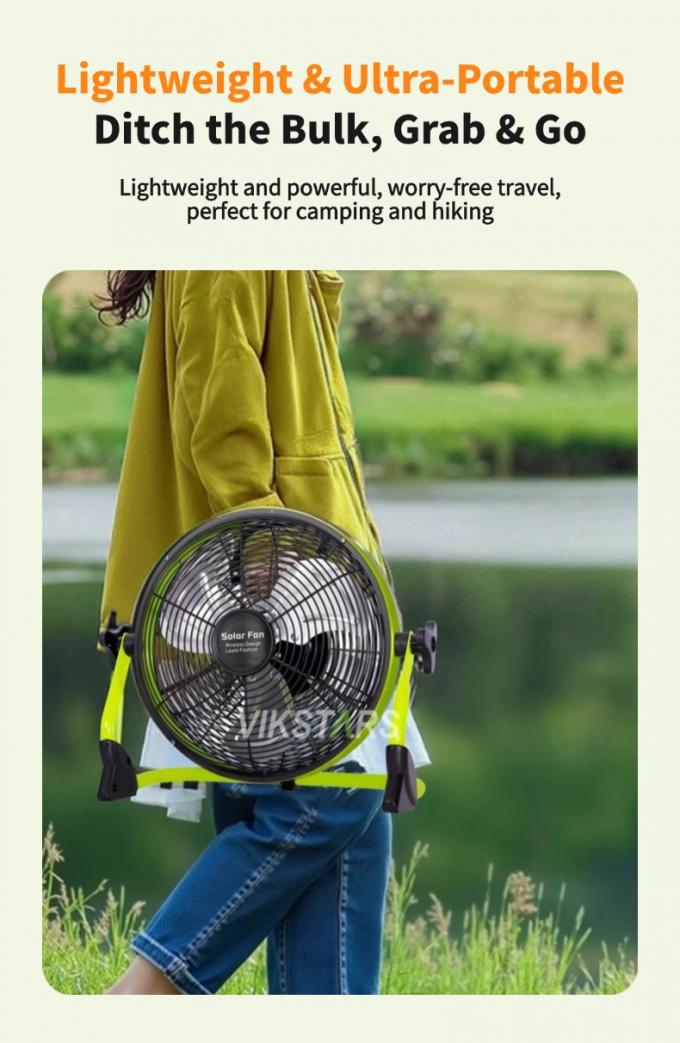 Buiten draagbare ventilator oplaadbare huishoudelijke noodgeval 12 inch 14 inch zonnevloer ventilator stil zonne-energie ventilator 6