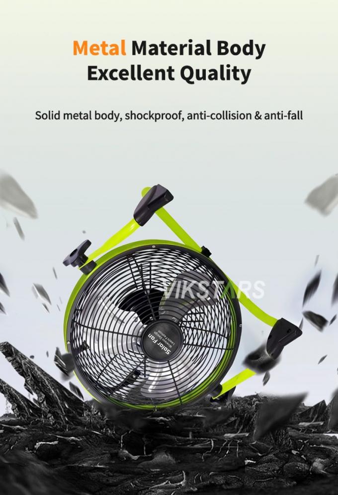 Buiten draagbare ventilator oplaadbare huishoudelijke noodgeval 12 inch 14 inch zonnevloer ventilator stil zonne-energie ventilator 10