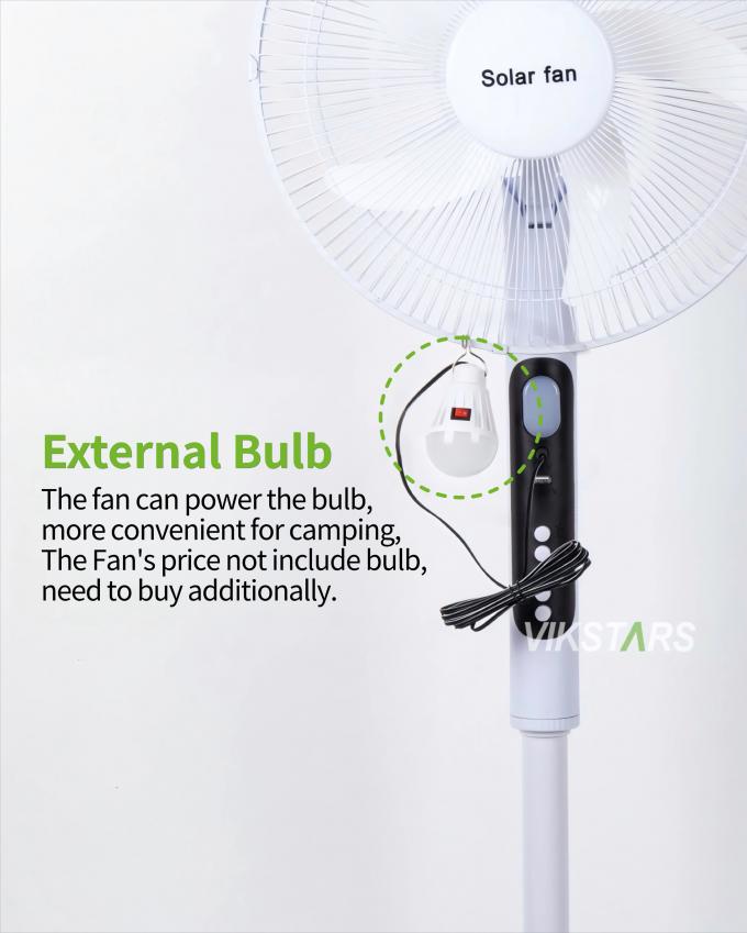 Zonne Staande Ventilator 16 inch met Licht Energiebesparend Voor Buiten Kamperen Vissen 13