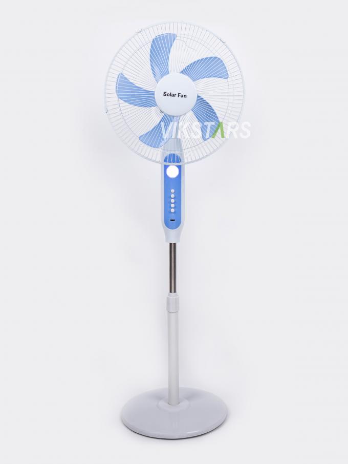 Best Verkopende 5-blads 16-inch Oplaadbare Solar Staande Ventilator met LED Licht met Paneel en Batterij Stand Vloer Solar Ventilator 19