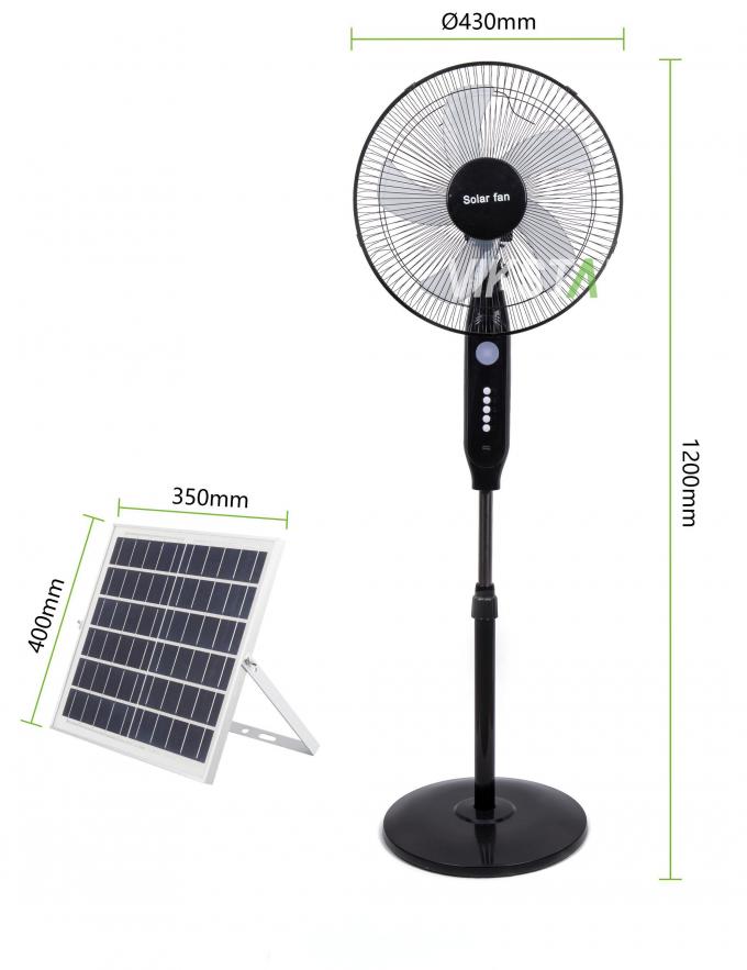 Best Verkopende 5-blads 16-inch Oplaadbare Solar Staande Ventilator met LED Licht met Paneel en Batterij Stand Vloer Solar Ventilator 21