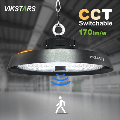 170lm/w High Lumen UFO High Bay Lights Ondersteuning 3CCT Met Beweging Sensor Warehouse Industrial Lamps