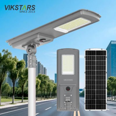 2025 Nieuwste All in One Solar Street Lights Outdoor 300w 400w 500w Lamp voor de weg Met licht sensor Beweging sensor Zonnelamp